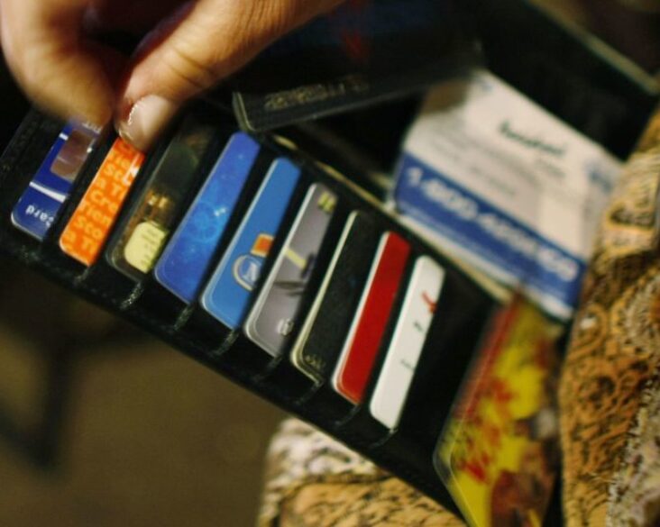 wallet with credit cards